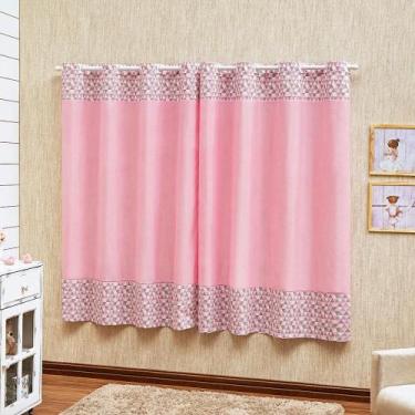 Imagem de Cortina Infantil Estampada 2M X 1,70M Baby Rosa Menina - Beatriz Enxov