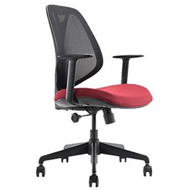 Imagem de LULUMAIC Cadeira de escritório cadeira de computador cadeira de escritório elevador cadeira giratória cadeira de equipe de malha para recepção de sala de jantar (cor: vermelho, tamanho: 91-101x45x46cm