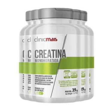 Imagem de Kit 5 Creatina Monohidratada 650Mg Clinicmais 60 Cápsulas