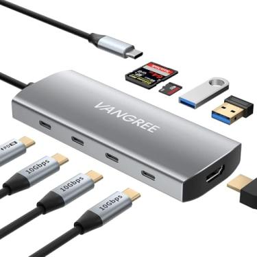 Imagem de VANGREE Hub USB C de 10 Gbps, 3 portas USB-C 3.2, 4K @ 60Hz HDMI, 100W PD, 2 leitores de cartão USB 3.0 e SD/TF, adaptador multiportas divisor USB-C para MacBook Pro, iMac, iPad Pro, iPhone 15, Galaxy