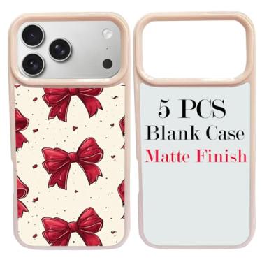 Imagem de JUSTRY 5 conjuntos de capas de telefone em branco de sublimação para iPhone 17 Pro, 2 em 1 2D DIY TPU capa móvel em branco capa de borracha macia + inserções foscas, fácil de sublimar personalizado