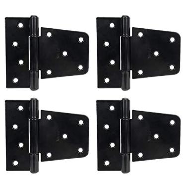 Imagem de Dobradiças pretas para galpão de porta de 8,9 cm Dobradiças de portão resistentes para celeiro quadrado ferro à prova de ferrugem para cercas de madeira (2)