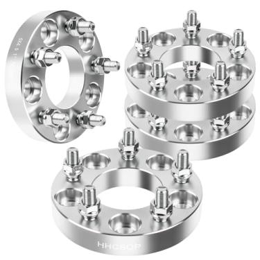 Imagem de HHCSOP Espaçadores de roda 12 x 11 x 4,5 cm, 2,5 cm para Ford Mustang Edge Mach I Ranger Explorer Lincoln Town, adaptadores de roda 5 x 114,3 mm, furo de 70,5 mm de espessura com parafusos de 1/2 x 20, conjunto de 4