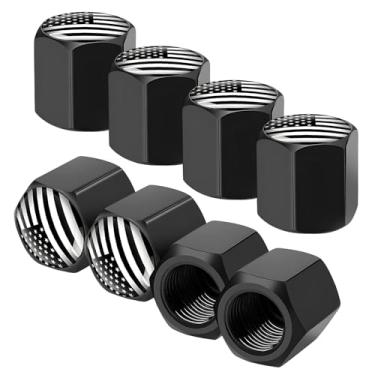 Imagem de NYTKL 8 peças de tampas de haste de válvula de pneu, lindas capas de válvula de pneu herméticas à prova de poeira, tampas de haste de roda de alumínio resistente à corrosão para carros, caminhões