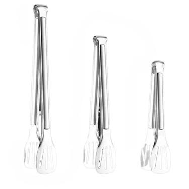 Imagem de Pegador De Inox para Carne, Churrasco, Salada, Cozinha 23cm, 28.5cm, 33cm(kit3)