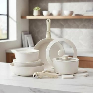 Imagem de Jogo Panelas Cerâmica Antiaderente Vitrocerâmica e indução Livre de PF