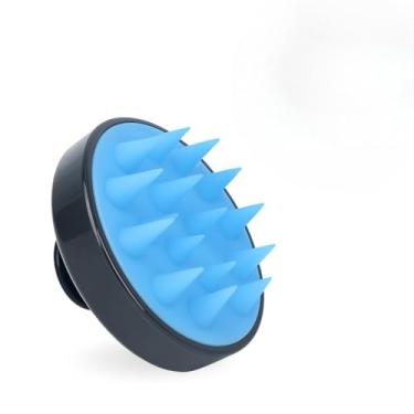 Imagem de Escova Massageadora de Silicone para Couro Cabeludo, Anti Caspa e Queda, Estimula a Circulação, Limpeza Profunda e Relaxante, Compacta, Ideal para Todos os Tipos de Cabelo e Pets(1 Unidade Azul)