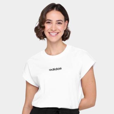 Imagem de Camiseta Adidas Logo Linear Feminina, Branco, G