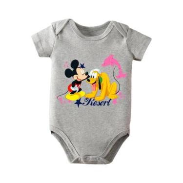 Imagem de Macacão De Bebê Mickey Mouse 100% Algodão Para Recém-Nascidos De 0 a 1