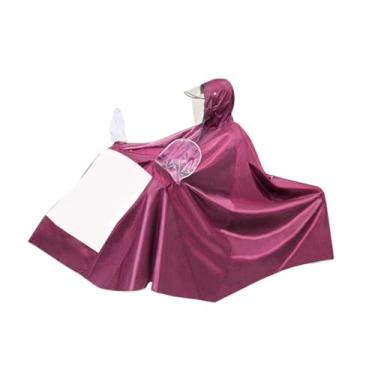 Imagem de oshhni Capa de chuva para motocicleta, poncho de chuva reutilizável, antiembaçante e impermeável, com capuz, para homens e mulheres, Sem Capa de Espelho