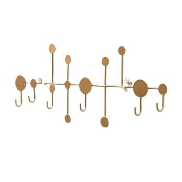 Imagem de Prateleiras suspensas Cabide criativo de parede para entrada de chapéus de metal para pendurar casacos, jaquetas, roupas e chapéus(Gold,Grande)