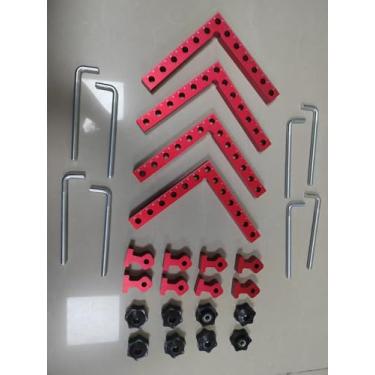 Imagem de Braçadeira de canto para marcenaria, braçadeira de canto de 90 graus, pacote com 4 ferramentas de liga de alumínio de 14 cm, quadrados de posicionamento para moldura, caixa, armários, presentes para