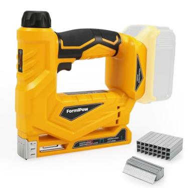 Imagem de FormiPow Pregador Brad de calibre 18 2 em 1/grampeador de coroa estreita para bateria Dewalt 20V, pistola de pregos sem escova sem fio com 1000 pregos e grampos, para trabalhos de acabamento, pequenos