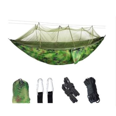 Imagem de Rede de Dormir com Mosquiteiro para Camping, Viagem e Descanso ao Ar Livre, Capacidade até 300kg, Portátil e Fácil de Instalar (Camuflar90% Escolha para compra)