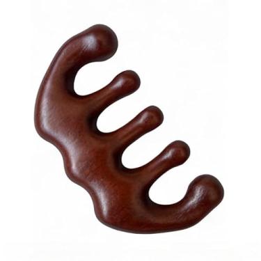 Imagem de Pente De Massagem Natural Madeira Couro Cabeludo Contra Queda Cabelo Circulaçao(1)
