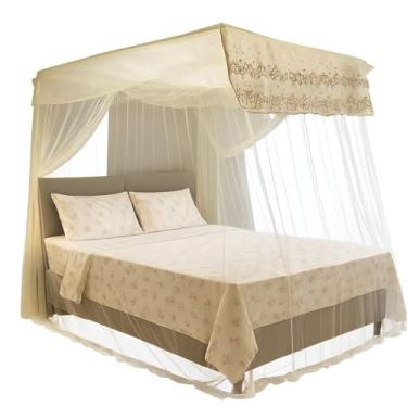 Imagem de Mosquiteiro completo com armação de ferro para cama casal box, proteção contra insetos, fácil montagem e cobertura ampla para noites tranquilas (verde)