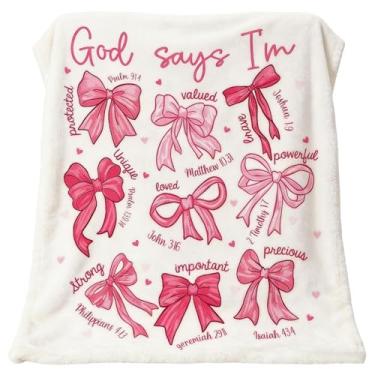 Imagem de Manta De Cama | 99x130 cm Rosa Laço Quente,Manta Grande Aconchegante para Cama,para Mulheres Meninas Sala Quarto Inverno Natal dos Namorados