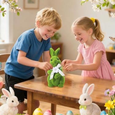 Imagem de Coelho Felpudo Da Páscoa,Figura Artística Compacta De Coelho - de Páscoa Felpudo - Para Crianças, Família e Amigos, Decoração para Feriado de em Prateleira