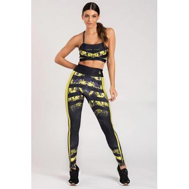 Imagem de Conjunto Shape Press Preta com Amarelo Neon - LORD LADY