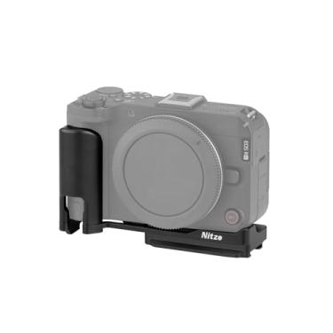 Imagem de Nitze Punho para Câmera Canon R50 V, R50V Punho em Forma de L com Placa de Liberação Rápida para Arca, Sapata Fria e Orifícios Roscados de 1/4" - T-C08A