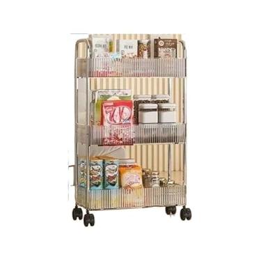 Imagem de Prateleira Carrinho Auxiliar 3 Andares – Organizador Multiuso com Bandejas e Rodinhas, Ideal para Maquiagem, Estética, Salão, Casa e Armazenamento de Objetos