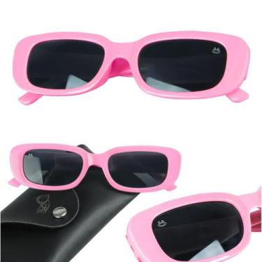 Imagem de oculos sol infantil proteção retro rosa uv + case qualidade premium pr