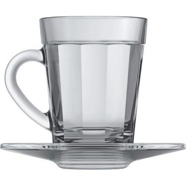 Imagem de Xícara de Café com Pires 90ml Vidro Nadir Americano - Nadir Figueiredo