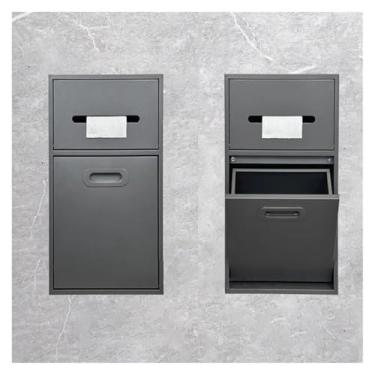 Imagem de Nicho de chuveiro de aço inoxidável, armazenamento de banheiro embutido à prova d'água para xampu, artigos de higiene pessoal e papel higiênico, design cinza elegante (50 x 20 x 14 cm)