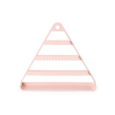 Imagem de Porta-joias brincos triangulares criativos suporte de exibição de joias brincos pendurados rack de armazenamento pequena caixa de armazenamento de joias exibição de joias (cor: rosa)