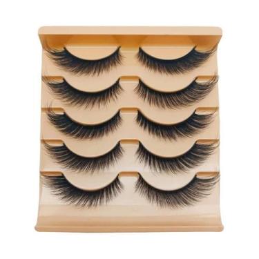 Imagem de Cílios Postiços Naturais 8D Asa De Anjo 5 Pares Cílios Alongados Estil