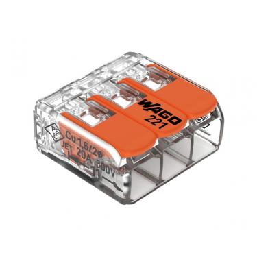 Imagem de Conector Emenda Wago 3P 32A 221-413 C/4Pcs