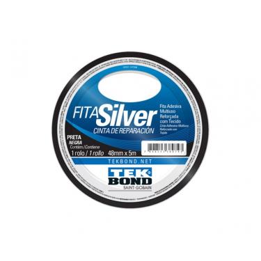 Imagem de Fita Silver Tape Tekbond Preta 48Mmx5M