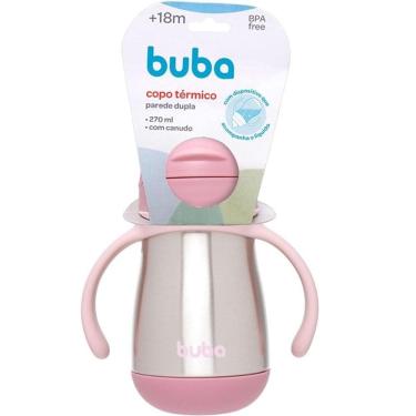 Imagem de Copo Termico Parede Dupla com Canudo 270ML Buba COR Rosa