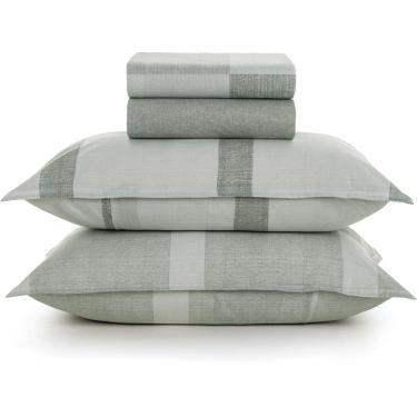 Imagem de Jogo de Cama Karsten Adam 160 Fios 4 Peças Queen Verde