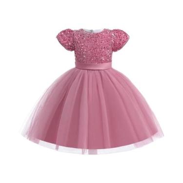 Imagem de Vestido De Festa Com Lantejoulas E Laço Para Meninas, Elegante, Para C