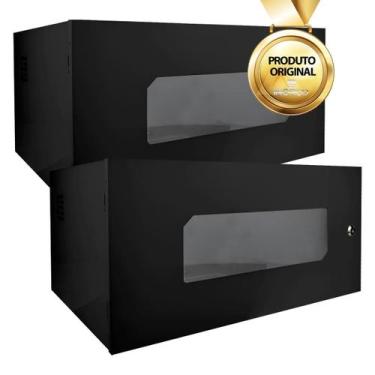 Imagem de Kit 2 Rack Caixa Metalica Para Dvr 5U Horizontal Parede Cftv - INOAÇO,