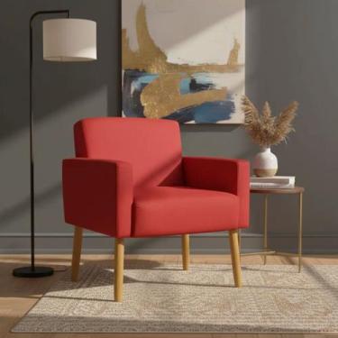 Imagem de Poltrona Hope Decorativa Confortável Para Sala Quarto Recepção Tecido 