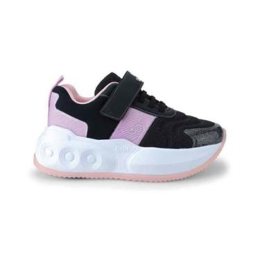 Imagem de Tênis De Rodinha Menina Skatênis Bibi Preto Rosa Glitter - 35 - Preto,