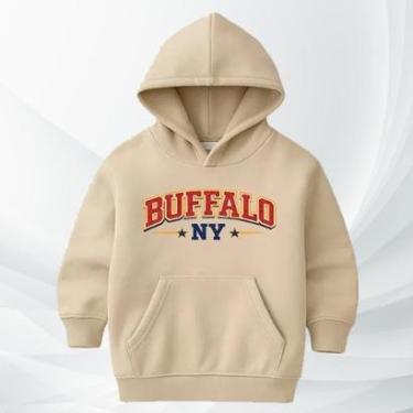 Imagem de Blusa de Moletom Infantil Buffalo com Capuz Flanelada Moleton Conforto Premium Estilo Streetwear-Unissex