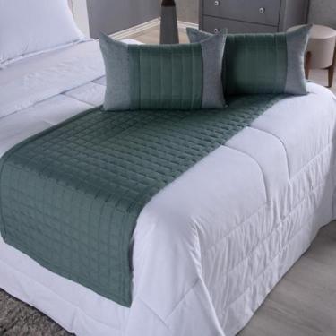 Imagem de Kit Peseira 5 Peças para Cama Queen Com Almofadas Cheias Percal 300 Fi