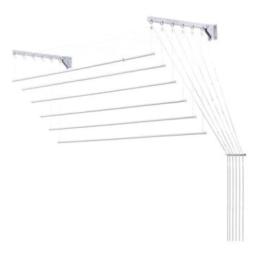 Imagem de Varal De Teto Ou Parede 6 Varetas Reforçado Pratico 120x56cm Cor:Preto