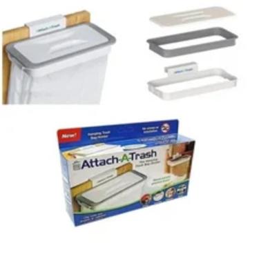 Imagem de Lixeira Portátil Suporte para Sacos de Lixo Attach a Trash Plástico Abertura Manual para Porta de Pia e Armário