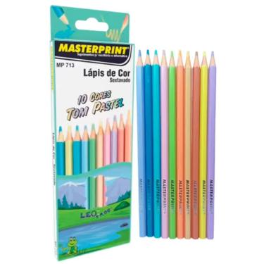 Imagem de Lápis de Cor Masterprint Sextavado com Design Ergonômico Caixa com 10 Unidades Tom Pastel