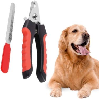 Imagem de Kit Alicate Cortador de Unhas com Lixa para Cães Mini Pequenos e Médios Gatos e Coelhos em Aço Inox com Trava