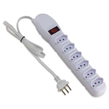 Imagem de Filtro De Linha 6 Tomadas Incorporadas Bivolt Branco - 60600001 - Forc