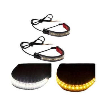 Imagem de Lâmpada De Sinalização LED Âmbar Branca Para Motocicleta, Faixa De Luz