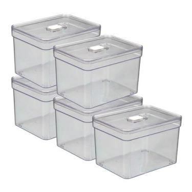 Imagem de Kit 5 Organizador Armário Geladeira 3,8L Multiuso Sem Cheiro - PLASTUT