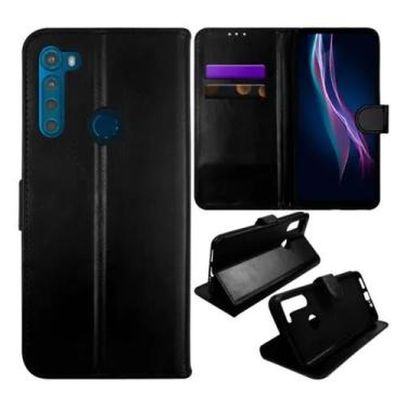 Imagem de Capinha Capa Carteira Flip Para Moto One Fusion Plus Xt2067 Preto - LX