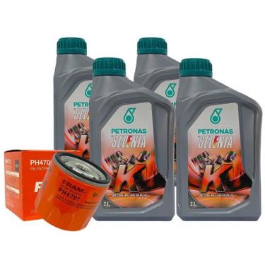 Imagem de Kit 4 Óleos 15w40 Selenia Semi Sintético + Filtro de Óleo Strada Stilo