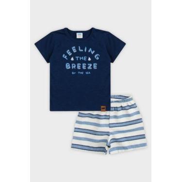 Imagem de Conjunto Infantil Roupa Bebê Masculino Breeze Camiseta Com Short Listr